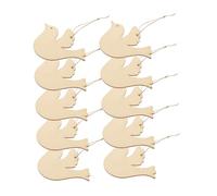 FUTUREORYY 50 Pièces Pendent Oiseau de Noël en Mini Tailler Papa Ornements d'arbre de Noël Oiseau tranches de Bouleau Fabrication de Fournitures Blancs Beige