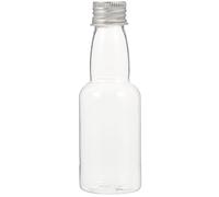 FUTUREORYY 50pièces Bouteilles Transparentes avec Bouchon Aluminium Réutilisables pour Boisson Jus Condiment Voyage Camping Multifonction