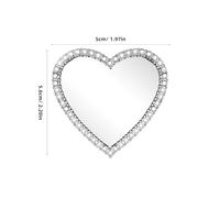 FUTUREORYY 6 Pièces Kit Décorations Coque Téléphone Miroir Maquillage Portable Forme de Cœur avec Strass Argenté pour Filles et Voyages