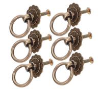 FUTUREORYY 6 Pièces Lot de Poignées de Tiroir Laiton Vintage à Fleurs Décoratives Boutons Ergonomiques pour Armoires Cuisine Salle de Bain Meubles