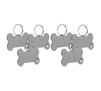 FUTUREORYY 6 pièces Médaille Chien Acier Inoxydable Pendentif Os Gravé pour Collier Animal Étiquette Identification pour Chien et Chat Accessoire et