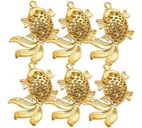 FUTUREORYY 6pièces Pendentif Porte-clés Poisson Creux Laiton Style Ancien Diy Accessoire Bijou Décoration Noël Voiture