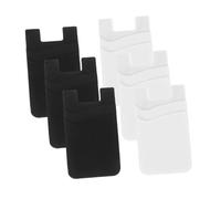 FUTUREORYY 6pièces Porte-Carte Adhésif pour Téléphone Noires Blanches Support Pratique pour Cartes Et Espèces Compatible avec Smartphones Design Mince Et Léger