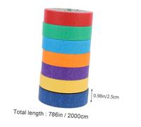 FUTUREORYY 7 rouleaux Ruban Masking Tape Papier Crépon Adhésif Sans Résidu pour Peinture Décoration et Bricolage à Domicile