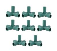 FUTUREORYY 8 Pièces Accessoires de Support de Jardin Nylon Vert Foncé Connecteurs à Cinq pour Tubes Stables pour Cadre de Serre et Bricolage Extérieur