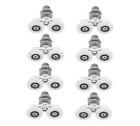 FUTUREORYY 8 pièces Roulettes pour Porte de Coulissante Double Roue pour Glissières Fonctionnement Installation Facile Compatibles avec Portes Verre Accessoires pour Salle de Bain Moderne