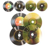 FUTUREORYY 8 pièces Sticker Mural Vinyle Décoration Rétro de Disques pour Murs de Salon Chambre Bar et Café Autocollants Décoratifs pour Fête Musique Rock Vintage