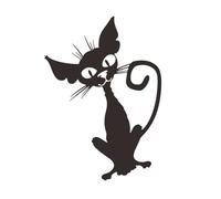 FUTUREORYY Autocollants Muraux D'halloween Chat Noir en Pvc, Faciles à Utiliser et Décoration Rapide pour Vitrine ou Chambre
