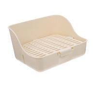 FUTUREORYY Bac à Litière pour Lapin Rehaussé Verrouillable en Plastique Blanc, Grand Espace Antidérapant, pour Apprentissage Propreté, Adapté Aux Lapins Adultes Et Cochons d'Inde