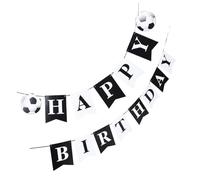 FUTUREORYY Bannière Anniversaire Football Décoration Thème Soccer pour Fête Garçons Guirlande Papier Plastique pour Anniversaires et Événements