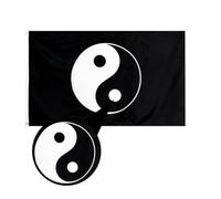 FUTUREORYY Bannière de Tai-Chi Yin Yang Résistante Œillets Métalliques pour Décoration de Jardin et Temple, Motif Poisson Sacré pour Fêtes et Cours