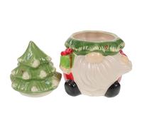 FUTUREORYY Bocal à Biscuits Céramique Forme de Sapin de Noël avec Couvercle Petit Récipient Décoratif pour Friandises Festives pour Garçon Fille et Décoration de Fête