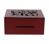 FUTUREORYY Boîte à Musique à Manivelle à Monter Soi-même 15 Notes, Boîtier en Bois Sculpté Ajouré Rouge Classique, Kit DIY pour Création Musicale, Rangement Accessoires, Présent Créatif