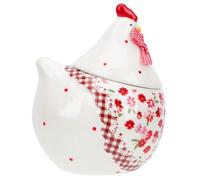 FUTUREORYY Boîte de Rangement en Céramique de Poule Rouge Couvercle, Pot Décoratif Floral pour Bijoux et Bonbons, Décoration de Table et Bureau, Rangement Pratique et Élégant Maison