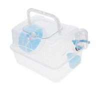 FUTUREORYY Boîte de Transport pour Hamster Portable Acrylique Transparent Cage Sécurisée pour Cochon et Petits Animaux Mallette de Voyage Robuste avec Accessoires Alimentaires Intégrés Cage