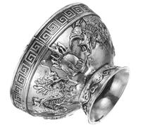 FUTUREORYY Bol à Motif Dragon et Phénix Bol Sacrificiel Vintage Blanc Patiné Outil pour Cérémonie Religieuse