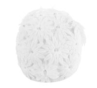 FUTUREORYY Bonnet de Bain Femme à Fleurs Blanc, Tissu Léger Imperméable avec Protection UV, Forme Pétale 3D Antidérapante pour Aqua Fitness et Piscine