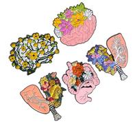 FUTUREORYY Broche Revers Anatomique Cœur Émail 5 Pièces Badge Corps Humain Organe Interne pour Sac à Dos et Décoration Vêtements