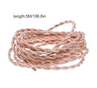 FUTUREORYY Câble Électrique Textile Torsadé Isolé Flexible pour Lampes et Bricolage Vintage Rose Doré
