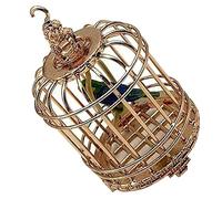 FUTUREORYY Cage à Oiseaux Miniature Volière Tout Petit Décoration Maisons Décor De Cage à Oiseaux Petite Cage Décor D'oiseau Cage Oiseaux Accessoires De Petite Maison Métal Or Rose