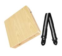 FUTUREORYY Cajon Portable Bois Ash de Chine Boîte à Percussion avec Sangle Instrument de Musique Compact pour Garçon Fille et Adultes Entraînement Auditif et Loisir