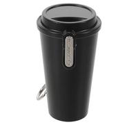 FUTUREORYY Cendrier Automatique Portable en Métal Noir avec Couvercle Étanche, Coupe-Vent et Porte-clés Métallique pour Camping et Bureau