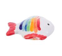 FUTUREORYY Ceramic Floating Fish Ornament Hand Painted Striped Aquarium Decoration Realistic Floating Figurine for Fairy Garden