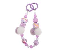 FUTUREORYY Chaîne Téléphone Portable Design Créatif Peint la Main en Acrylique Perles en Peluche Accessoire Multifonctionnel et Élégant pour Coque Téléphone et Écouteurs