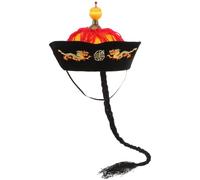 FUTUREORYY Chapeau Empereur Chinois avec Tresses pour Cosplay Style Oriental Traditionnel Léger et Résistant Adapté Fêtes et Performances