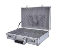 FUTUREORYY Coffre à Outils Portable en Alliage D'aluminium 360-argenté, Boîte Verrouillable à Combinaison, Compacte et Résistante aux Intempéries, 36 X 24 X 10 Cm, pour Rangement Sécurisé