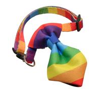 FUTUREORYY Collier Nœud Noeud Arc-en-Ciel pour Chien Collier Ajustable pour Chaton ou Chat avec Boucle Facile à Utiliser