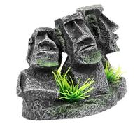 FUTUREORYY Décoration Aquarium Moai Résine Résistante et Réaliste Ornement Miniature pour Réservoir Poissons Décor Créatif pour Aquarium et Jardin Cachette pour Poissons