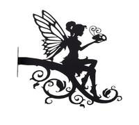 FUTUREORYY Décoration Jardin Fleur Fée Noire Ornement Créatif Extérieur Accessoire Mural pour Arbre et Terrasse