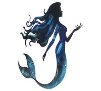 FUTUREORYY Décoration Murale Sirène en Métal Robuste 1 Pièce pour Jardin et Terrasse Art Mural Polyvalent Intérieur et Extérieur Décoration Piscine et Pelouse Style Côtier Enchanté