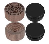 FUTUREORYY Diffuseur D'huiles Essentielles en Bois de Noyer Foncé Lot de 2 Boîtes en Aluminium Petit Diffuseur Compact pour Bureau Salon et Yoga pour Sauna et Aromathérapie