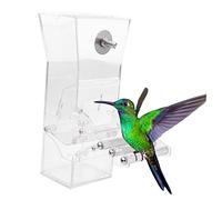 FUTUREORYY Distributeur Transparent Acrylique pour Oiseaux Mangeoire Suspendue Idéale pour Intérieur Et Extérieur avec Plateau De Et Design pour Surveiller Les Réserves