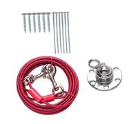 FUTUREORYY Dog Stake with Steel Wire Rope Rotating Round Ball Design for Outdoor Medium to Large Dogs Easy Installation with Multiple Screws Secure and Flexible Pet Tie for Backyard Camping