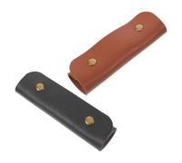 FUTUREORYY Étui pour Bâtons de Batterie 2 Pièces en Cuir Pu Résistant à L'usure Double Bouton Pression, Pochette Portable pour Accessoires de Percussion en Concerts et Spectacles