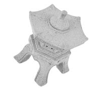 FUTUREORYY Figurine de Pavillon Zen Asiatique en Grès pour Décoration de Jardin, Lanterne Miniature Pagode Chinoise, Ornement de Paysage Extérieur Zen, Support de Petite Lumière