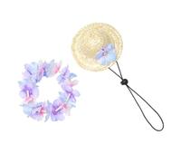 FUTUREORYY Guirlande De Chapeaux Hawaïens pour Animaux De Compagnie Casquettes pour Chien Et Chat Chapeau Paille pour Robe Décontractée