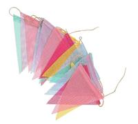 FUTUREORYY Guirlande de Fanions Triangulaires en Toile de Jute 15 Pièces Colorées 4 Mètres Décoration de Mariage et Fête Bannière Suspendue pour Anniversaire et Carnaval
