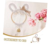 FUTUREORYY Handwoven Wooden Bunny Wreath with Bell Lightweight Wall Mounted Hanging Ornament for Living and Bedroom Decor Calming Wind Chime for Cozy Home Atmosphere