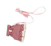 FUTUREORYY Harnais pour Petit Animal avec Laisse Confortable et pour Lapin Furet Hamster et Chat Sangle Poitrine Ajustable pour Promenade et Dressage Extérieur S Rouge à Carreaux
