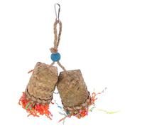 FUTUREORYY Jouet à Mâcher Suspendu pour Perroquet Et Oiseaux, Jouet à Déchiqueter en Feuilles De Palmier Tressées, Taille Standard, pour Cage à Oiseaux, Adapté à Tous Types De Perroquets