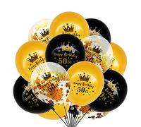 FUTUREORYY Kit 15 Pièces de Ballons Latex à Confettis pour Décoration Anniversaire, Fournitures de Fête Éléments Photo pour Garçon et Filles
