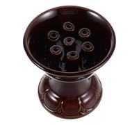 FUTUREORYY Lampe à Huile Poterie Tibétaine Support Bougie Chauffe-Plat pour Ghee et Kérosène Lampe à Beurre Traditionnelle pour Autel Bouddhiste et Puja Diwali