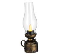 FUTUREORYY Lampe Pétrole Rétro LED sans Flamme Plastique Décoration Intérieure Vintage Style Ancien Lanterne Huile Imitation pour Maison et Bureau