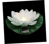 FUTUREORYY Lampe Solaire Fleur Flottante Blanche Décoration Jardin Étang Piscine Étanche LED