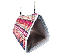 FUTUREORYY Lit Hamac pour Oiseaux en Toile Respirante et Résistante, Nid Chaud Triangulaire pour Perroquets et Canaris, pour Chambre ou Volière Couleur Aléatoire