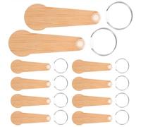 FUTUREORYY Lot de 10 Porte-clés Jetons en Bambou Naturel, Pendentifs Multifonctions pour Déverrouillage de Chariot de Courses, Porte-clés Portables Écologiques pour Supermarché, Accessoires